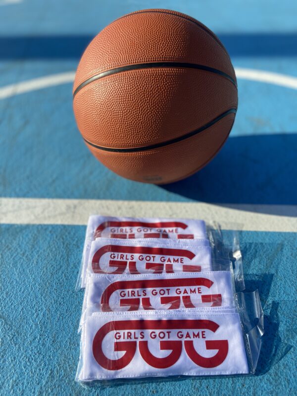 Girls Got Game Head Tie (White/Red)